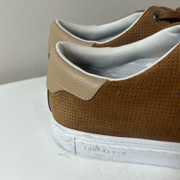 Ted Baker 10.5 Full Suede Leather Performance Oxford Shoe Sneaker Brown - Picture 9 of 12